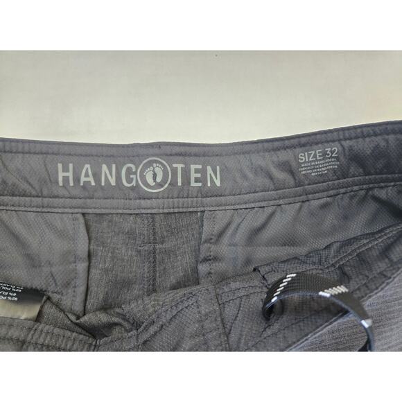 Hang Ten Men Board Shorts Size 32 Gray Surf Style Excellent Pre-Owned - Picture 3 of 7